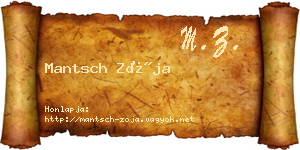 Mantsch Zója névjegykártya